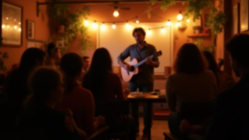 Personas disfrutando de un evento musical en vivo en Café Lumina